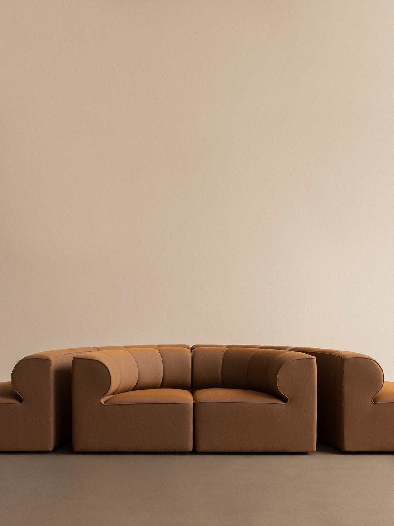 Eave Seamline Modular Sofa, Rounded Modules, 34" Depth