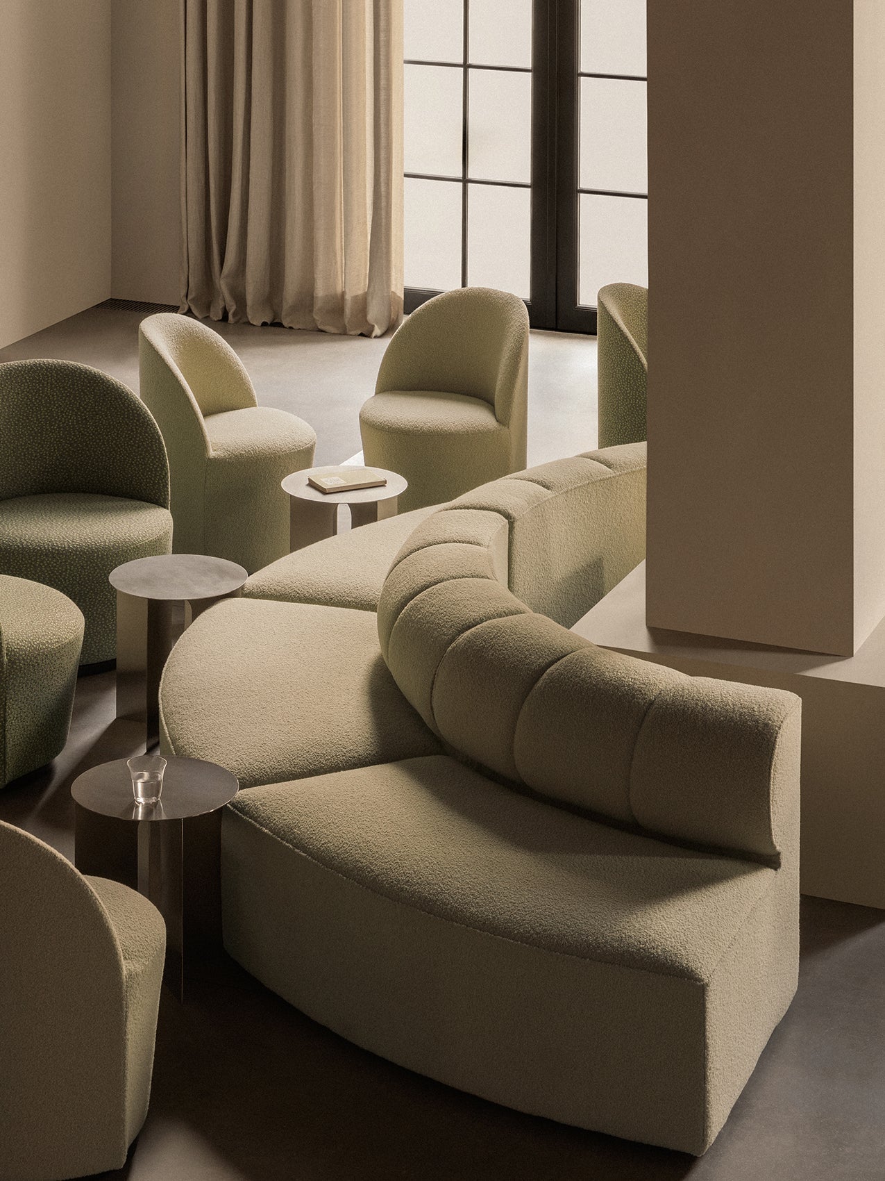 Eave Seamline Modular Sofa, Rounded Modules, 34" Depth