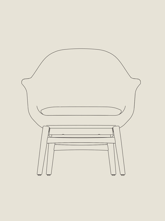Harbour Lounge Chair, Upholstered Seat and Cushion - Custom