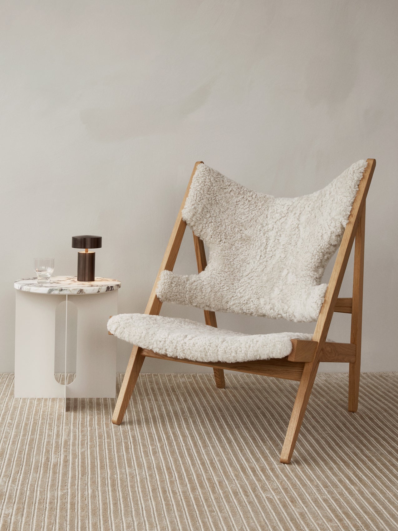 Knitting Chair, Sheepskin Upholstery-Lounge Chair-Ib Kofod-Larsen-menu-minimalist-modern-danish-design-home-decor