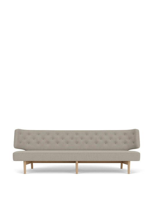 Front view of the Radiohus Sofa P3 upholstered in Re-Wool 218 with natural oak legs against a plain background.