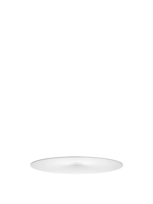 A white, circular Levitate Glass Shade, 40, pictured from a low angle against a plain white background.