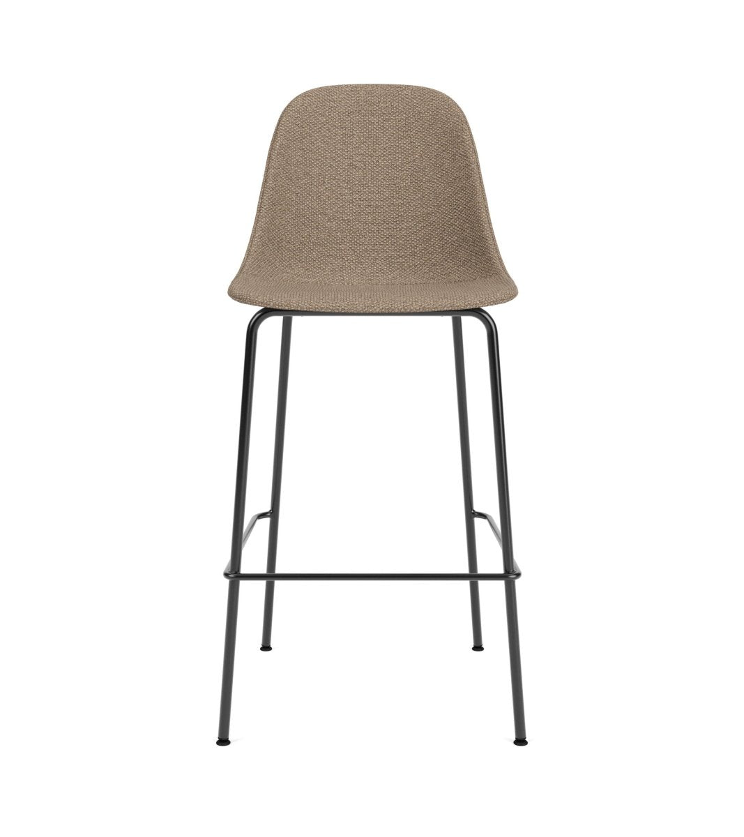 Harbour Side Chair, Counter & Bar Height seen from the front with tan upholstery and a black powder-coated steel frame.