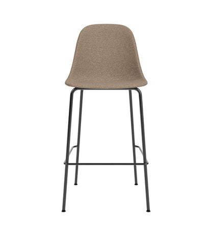 Harbour Side Chair, Counter & Bar Height seen from the front with tan upholstery and a black powder-coated steel frame.