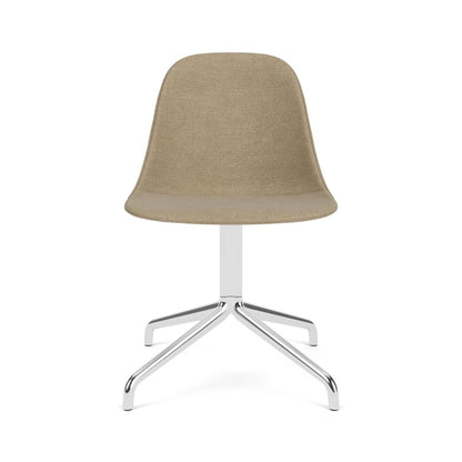 Harbour Side Chair with beige bouclé upholstery and a polished aluminium star base, shown from the front.