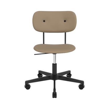 Co Task Chair, Fully Upholstered, without Arms, featuring Sierra 1611 and a black five-star swivel base on casters.