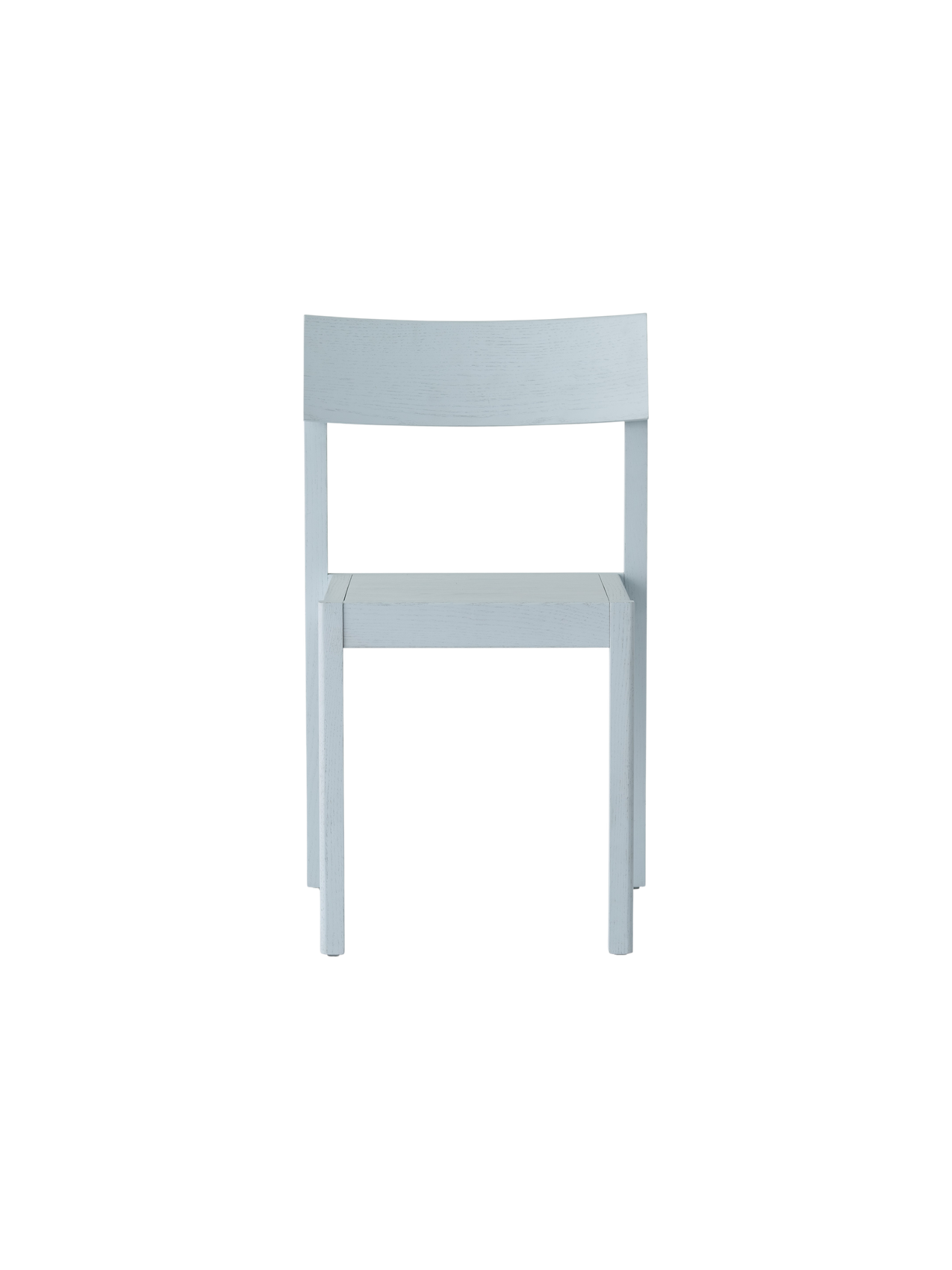 Linen blue Mauro Dining Chair in solid oak with a form-pressed veneer seat and backrest in a minimalist design.