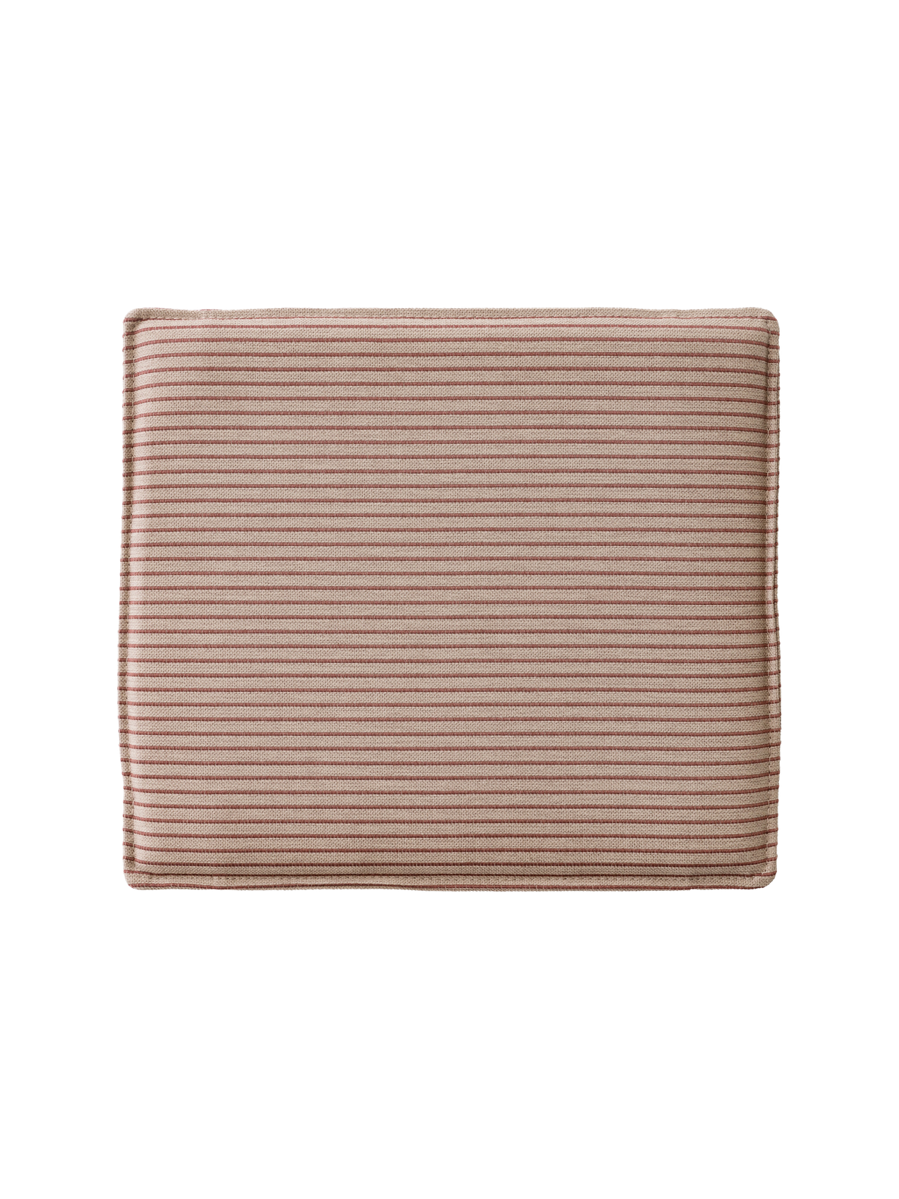 Mauro Dining Chair Seat Cushion featuring brown and beige striped textile upholstery against a white background.