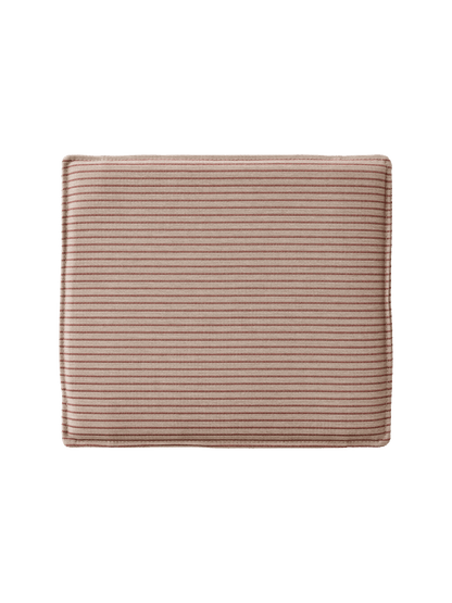 Mauro Dining Chair Seat Cushion featuring brown and beige striped textile upholstery against a white background.
