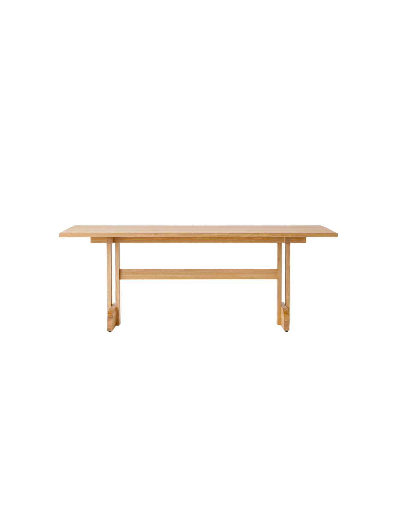 Rectangular Puffin Dining Table in solid natural oak, featuring a minimalist Shaker-inspired wooden frame.