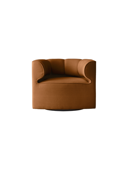 Eave Seamline Lounge Chair upholstered in warm brown Siennatonal 06 fabric, featuring a modern, curved silhouette.