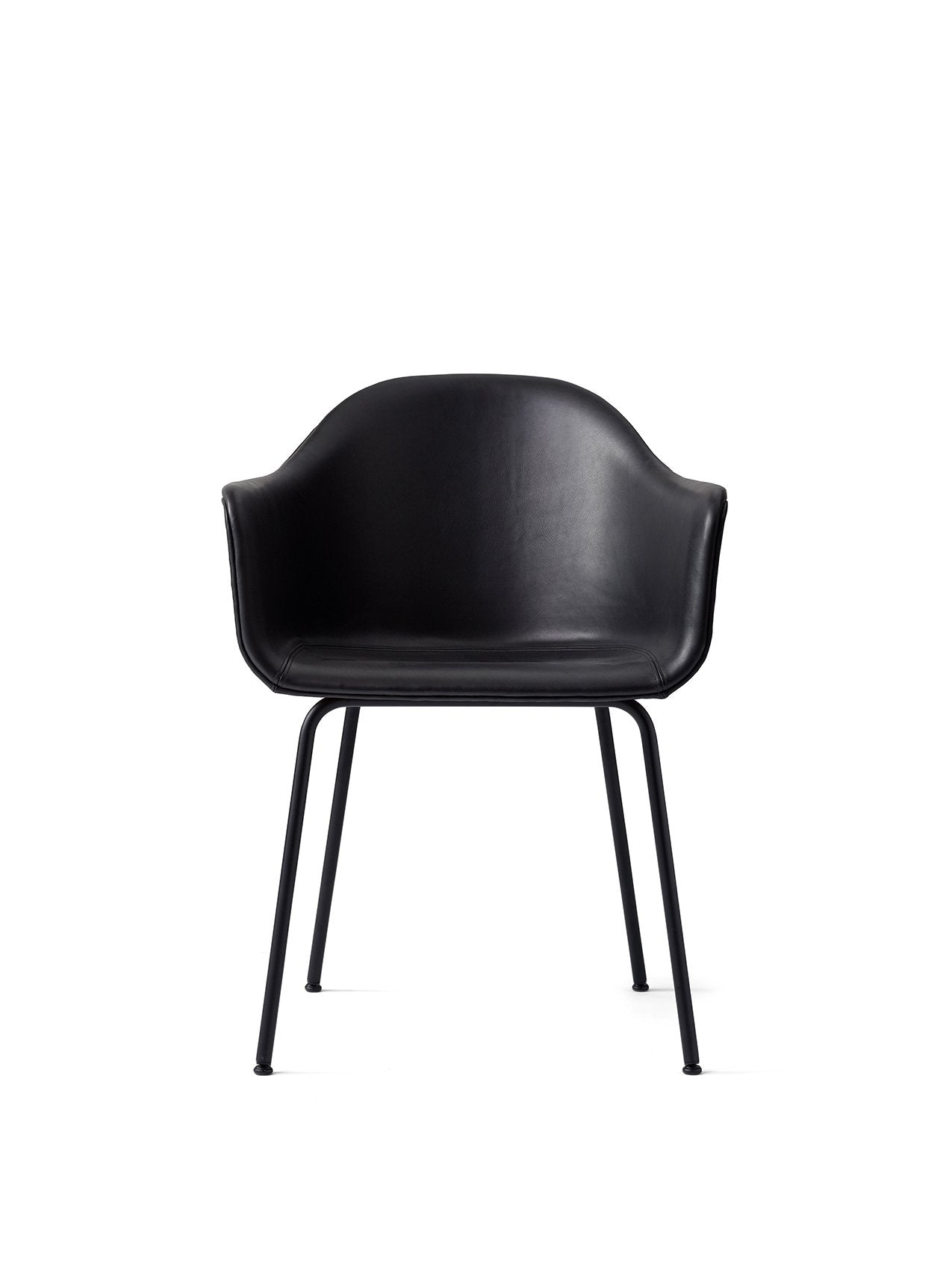Harbour Arm Chair, Dining Height, Black Steel Base, Upholstered