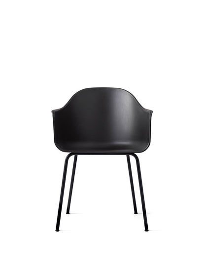 Harbour Arm Chair, Dining Height, Black Steel Base, Hard Shell