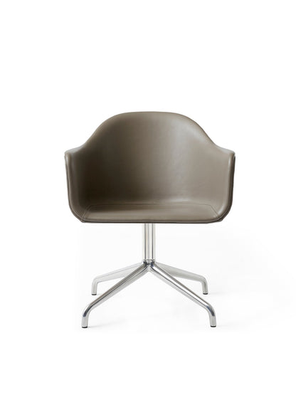 Harbour Arm Chair, Dining Height, Polished Aluminum Star Base w/Swivel, Upholstered