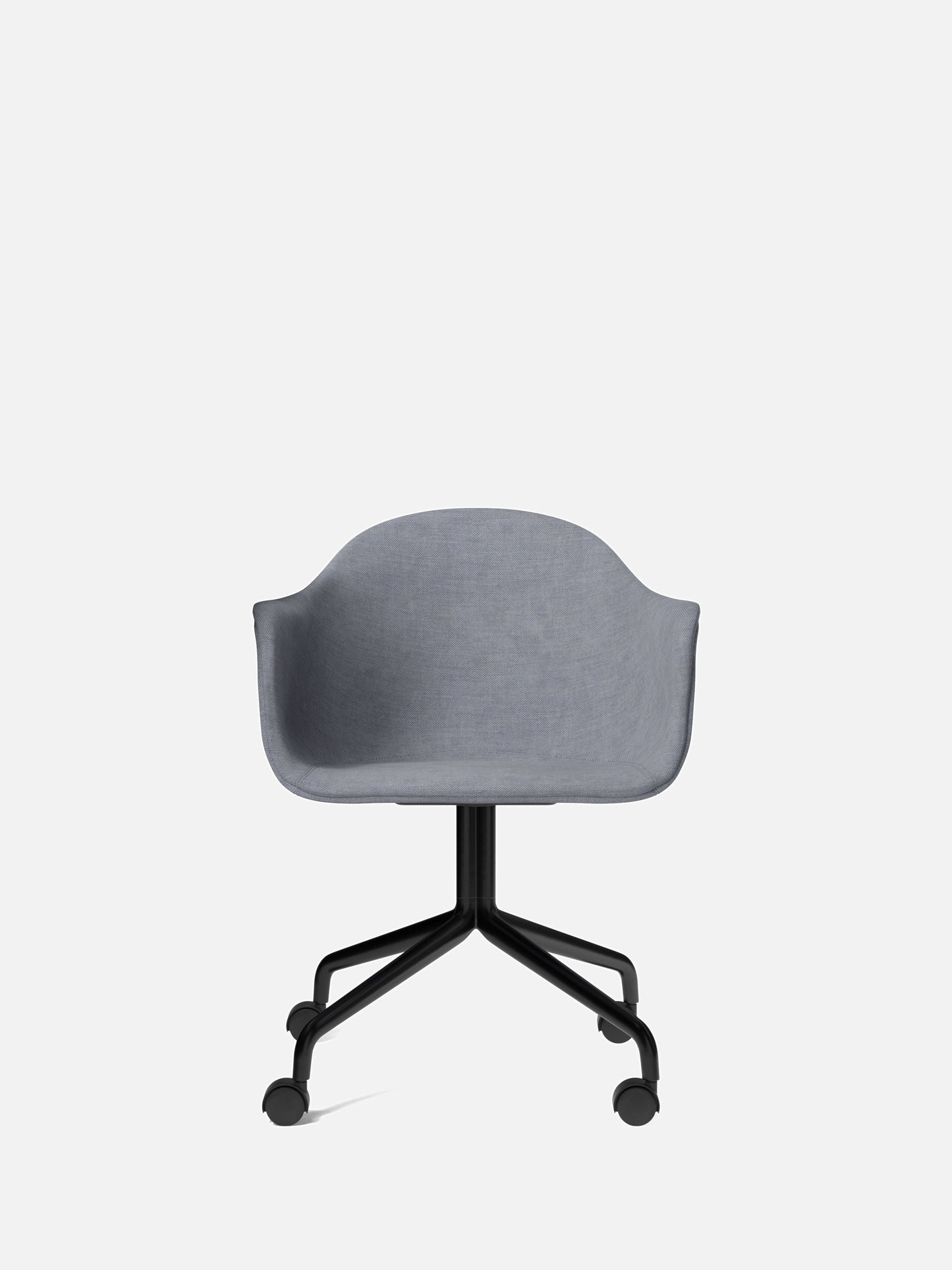 Harbour Arm Chair, Upholstered-Chair-Norm Architects-Star Base (Seat 17.7in H)/Black Steel w. Casters-751/Fiord2-menu-minimalist-modern-danish-design-home-decor