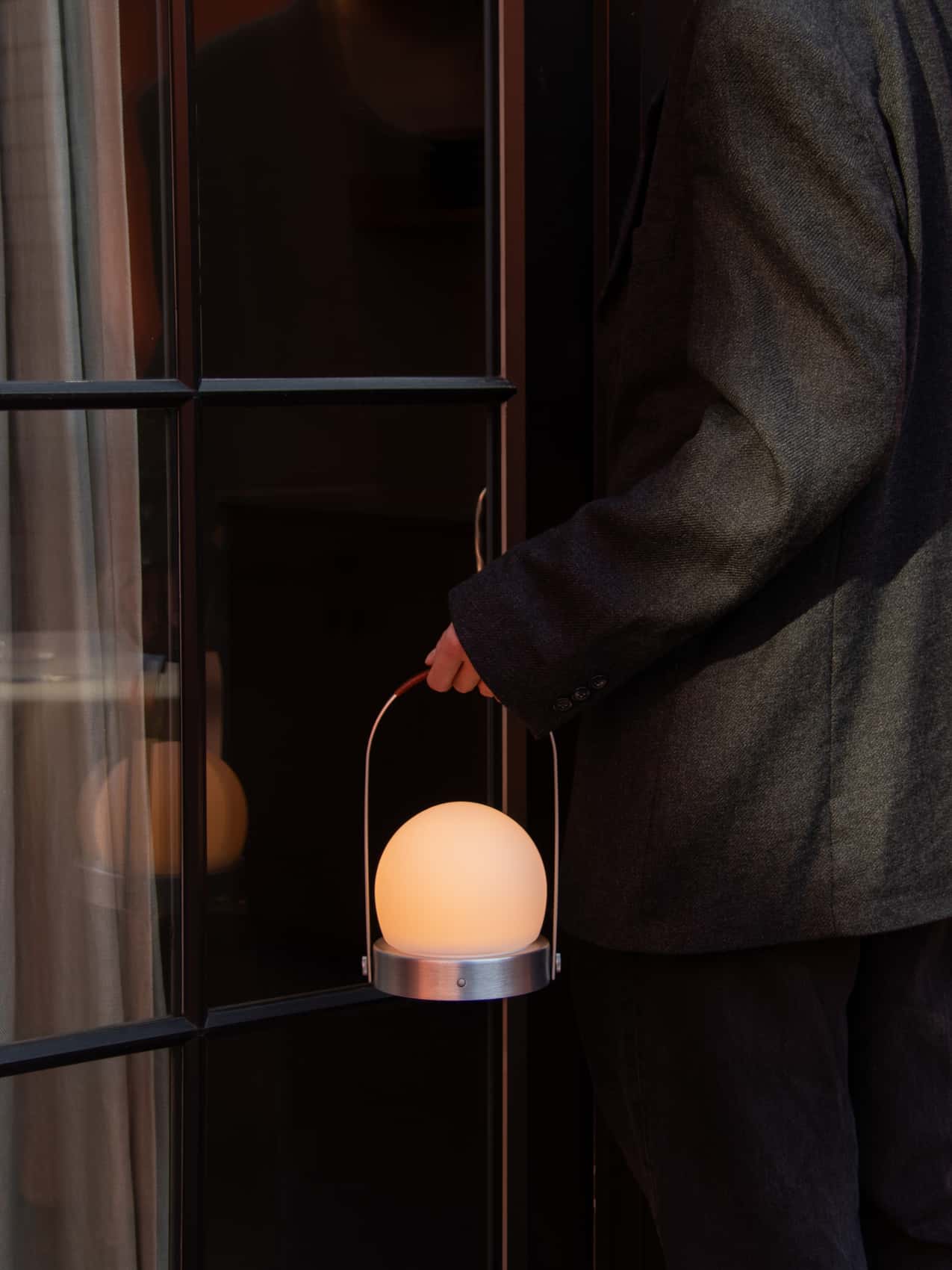 Carrie Portable Lamp, Leather Handle