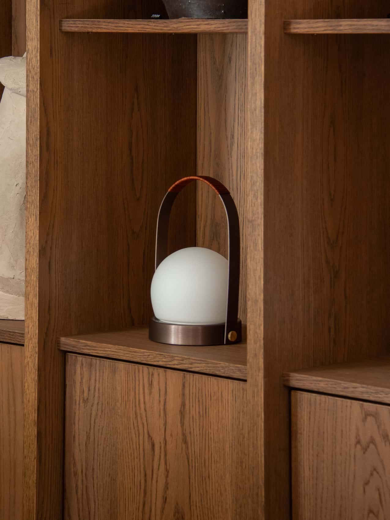 Carrie Portable Lamp, Leather Handle