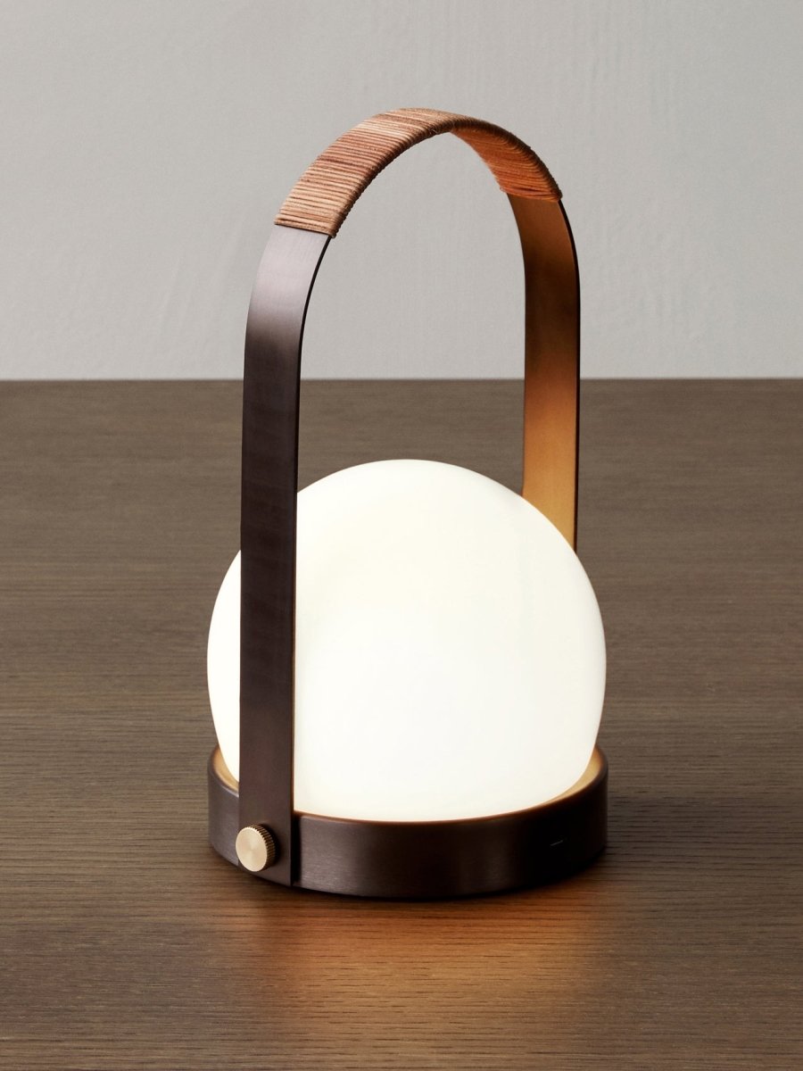 Carrie Portable Lamp, Leather Handle