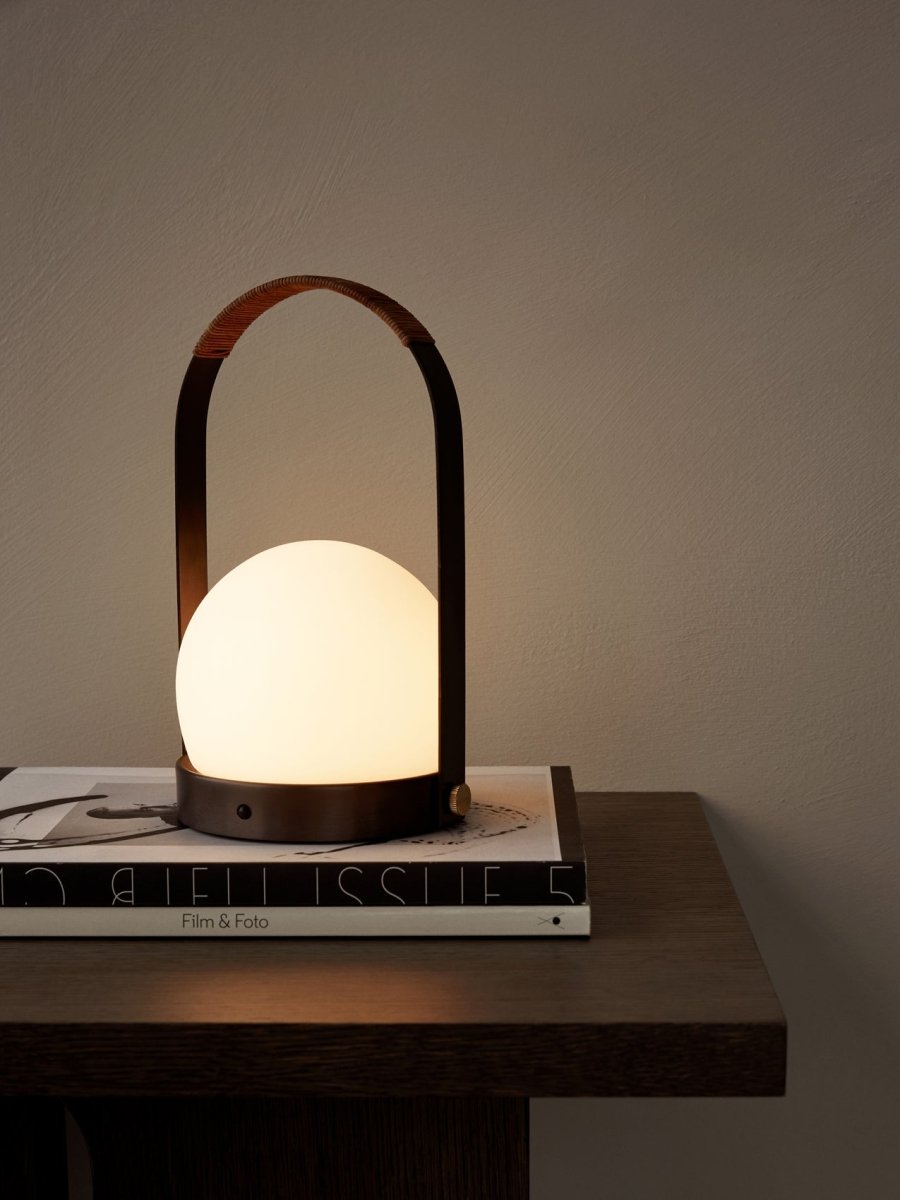 Carrie Portable Lamp, Leather Handle