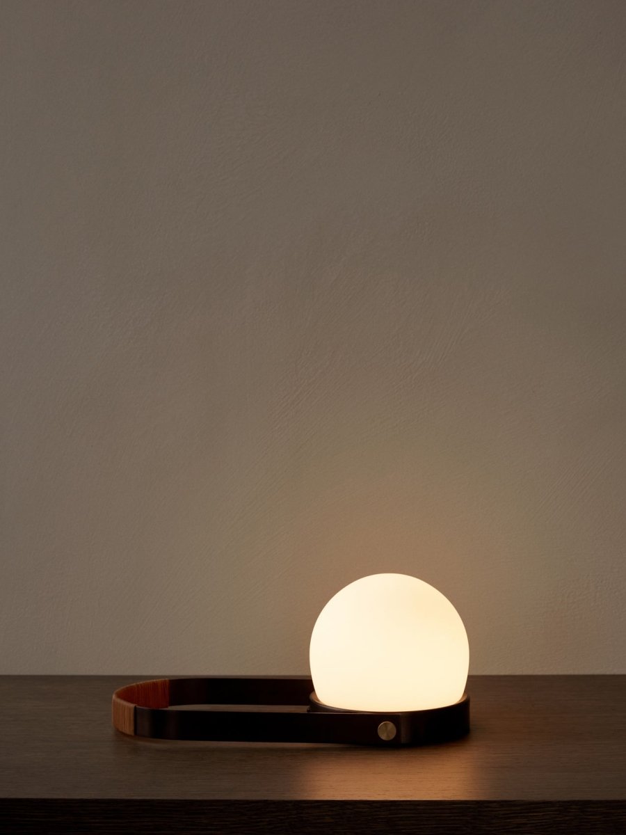 Carrie Portable Lamp, Leather Handle