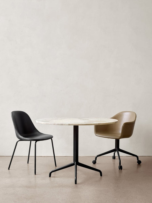 Harbour Arm Chair, Dining Height, Black Star Base w/Casters, Upholstered