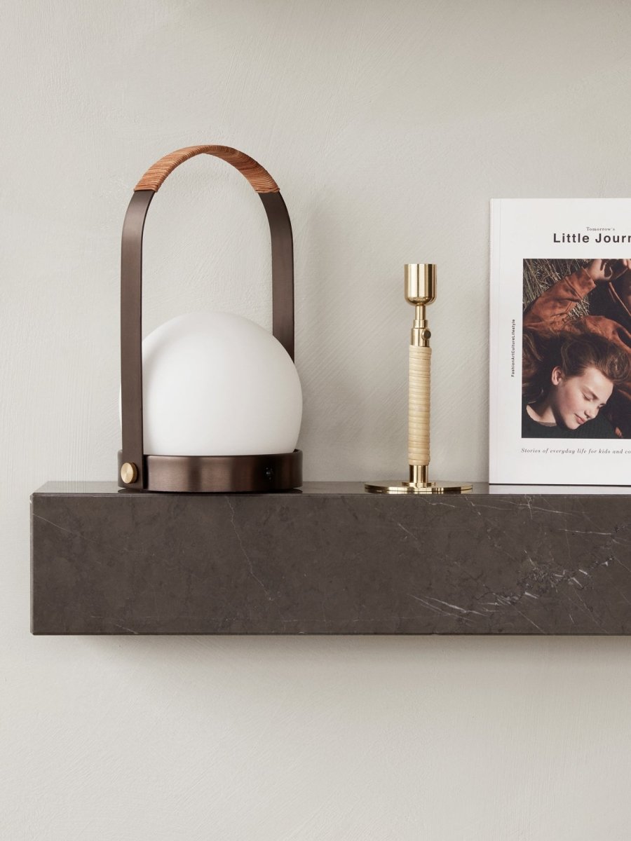 Carrie Portable Lamp, Leather Handle