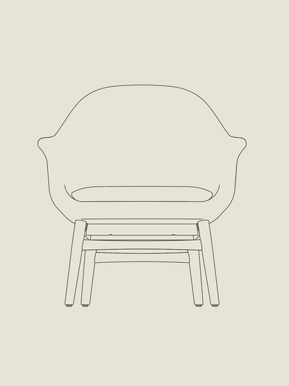Harbour Lounge Chair, Upholstered Seat and Cushion - Custom