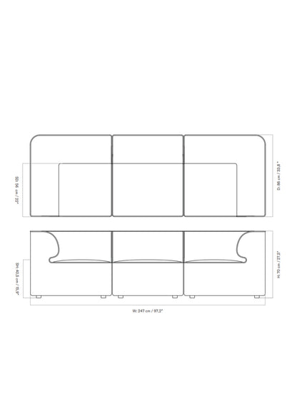 Eave Modular Sofa, 3-seater, Configuration 2