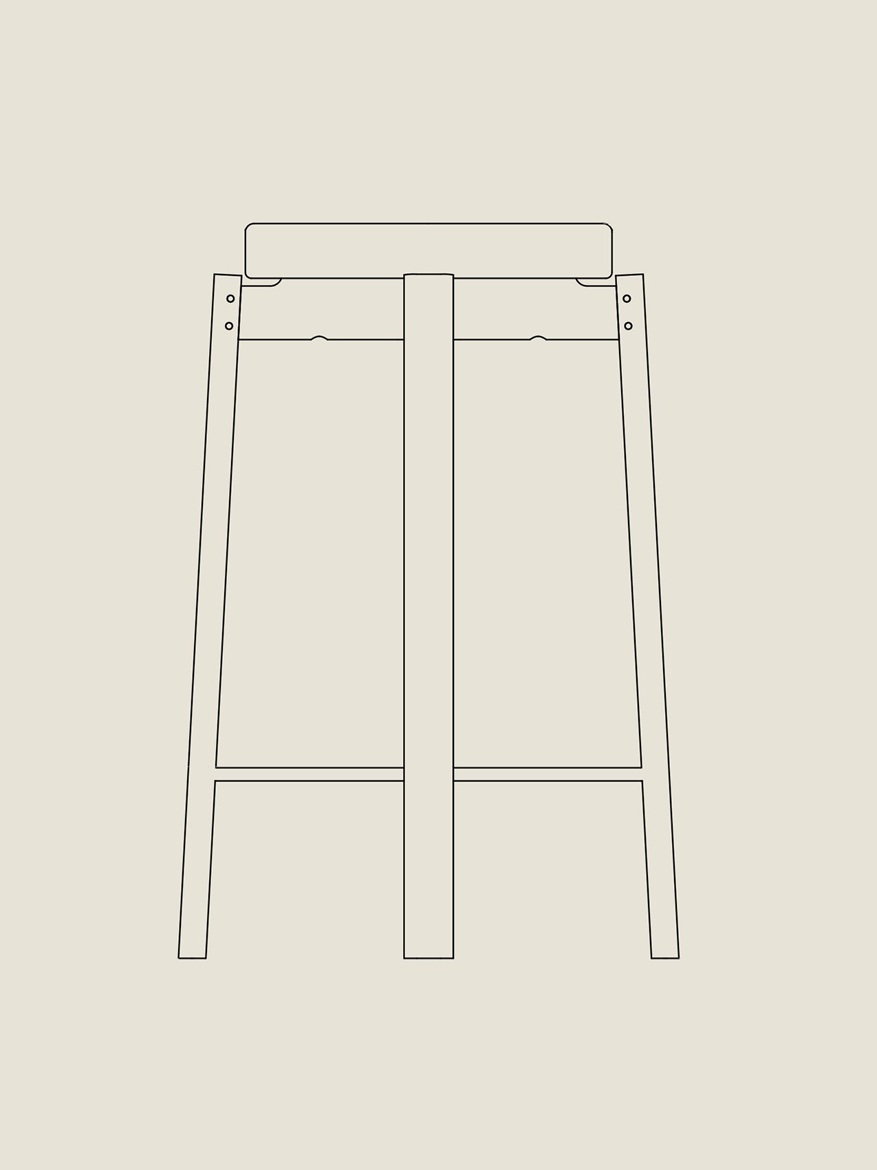 Passage Counter Stool, Upholstered Seat - Custom