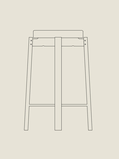 Passage Counter Stool, Upholstered Seat - Custom