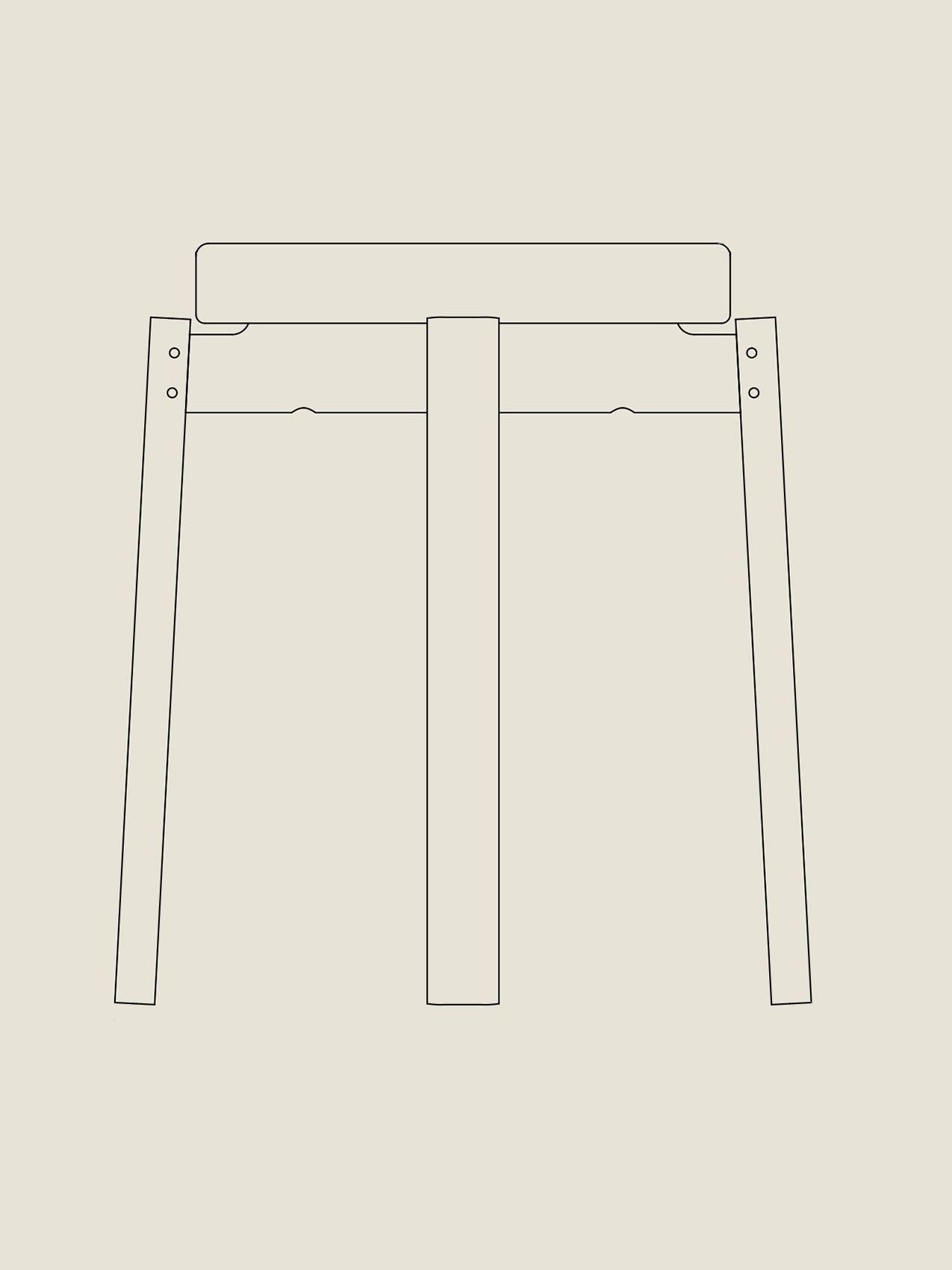 Passage Stool, Upholstered Seat - Custom