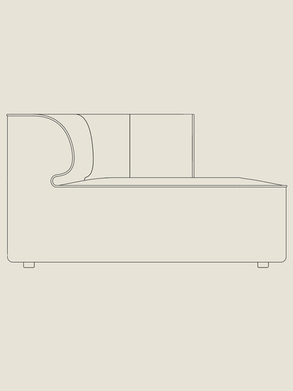 Eave Seamline Modular 34" Chaise Lounge - Custom