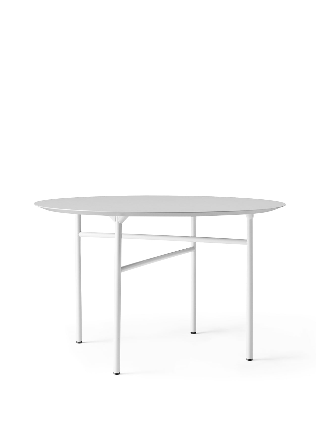 Snaregade Dining Table, Round, Light Grey/Mushroom Linoleum