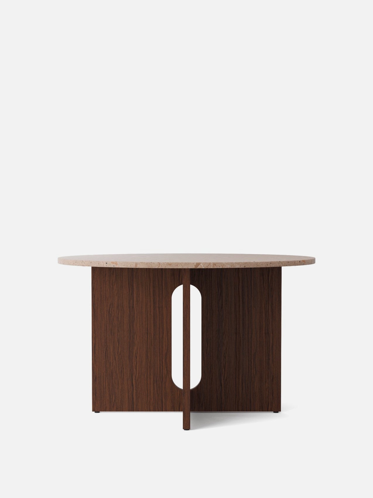 Androgyne Dining Table-Dining Table-Danielle Siggerud-Dining Height (47in)/Dark Stained Oak-Round - Sand Stone-menu-minimalist-modern-danish-design-home-decor