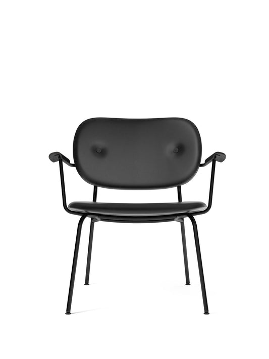 Co Lounge Chair, Fully Upholstered, Black Oak Arms, Dakar 0842