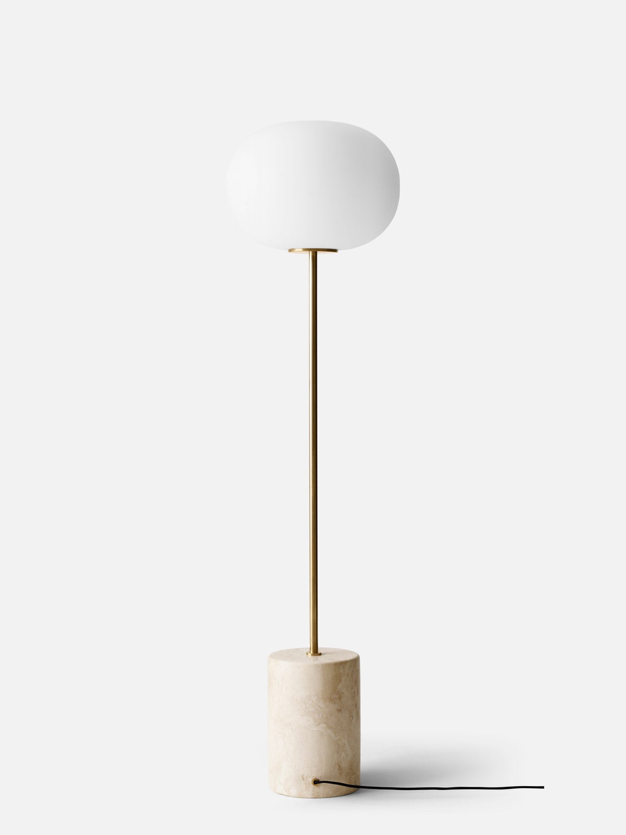 Barbell Brushed Brass LED Standing Floor Lamp