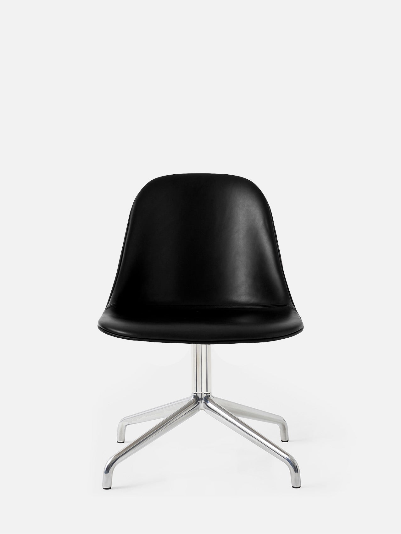 Harbour Side Chair, Upholstered-Chair-Norm Architects-Star Base (Seat 17.7in H)/Polished Aluminum-0842 Black/Dakar-menu-minimalist-modern-danish-design-home-decor
