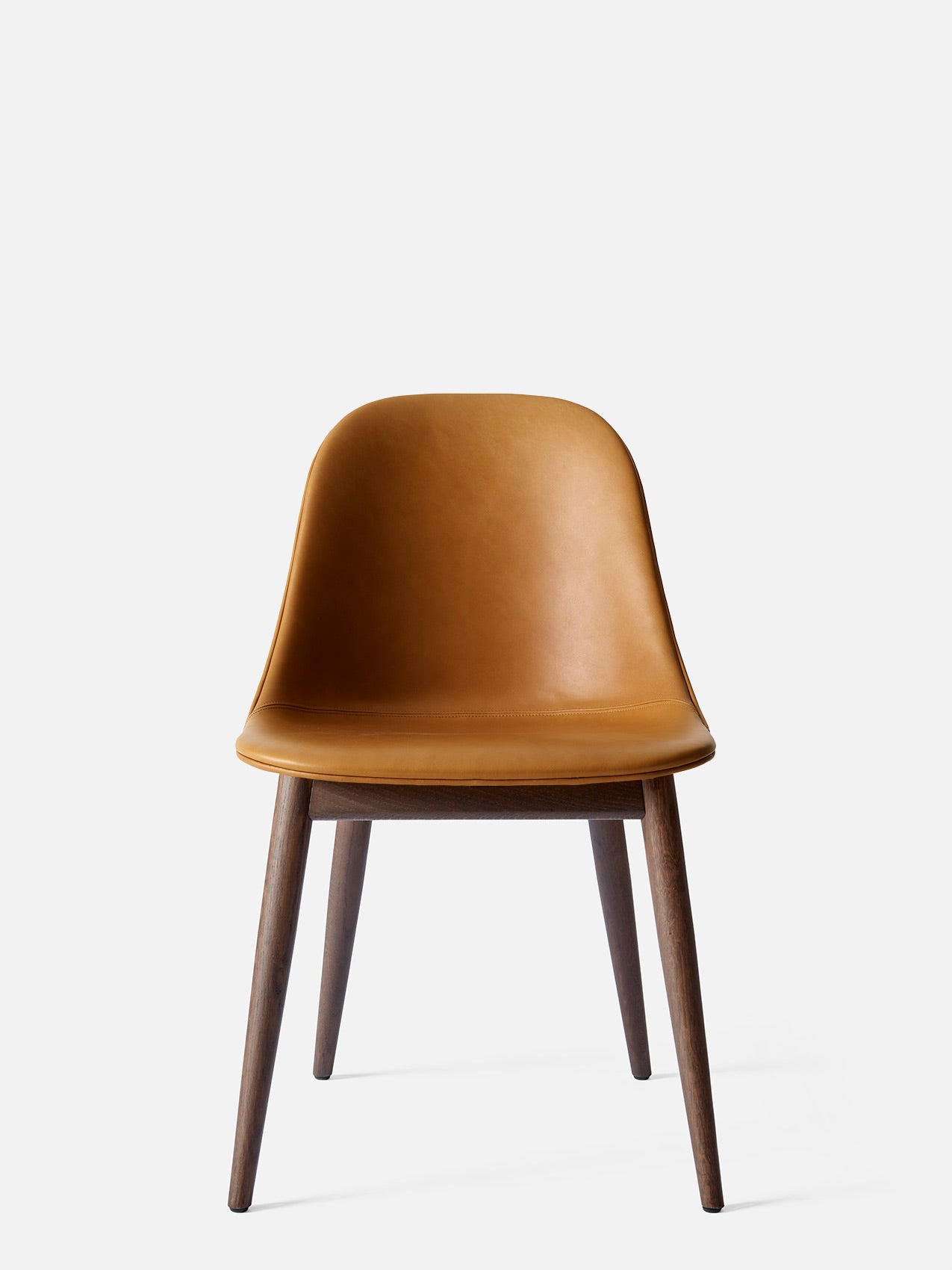 Harbour Side Chair, Upholstered-Chair-Norm Architects-Dining Height (Seat 17.7in H)/Dark Oak-0250 Cognac/Dakar-menu-minimalist-modern-danish-design-home-decor