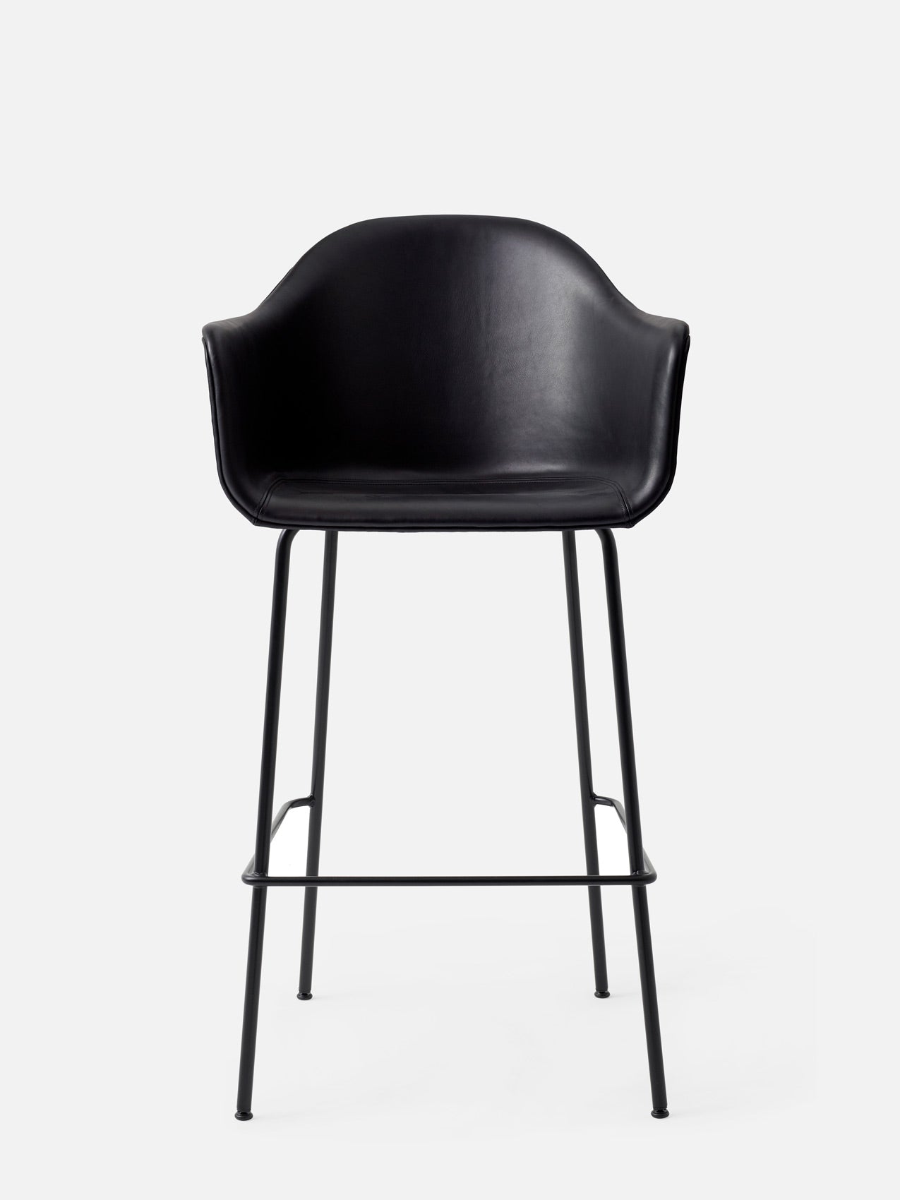 Harbour Arm Chair, Upholstered-Chair-Norm Architects-Bar Height (Seat 28.7in H)/Black Steel-0842 Black/Dakar-menu-minimalist-modern-danish-design-home-decor
