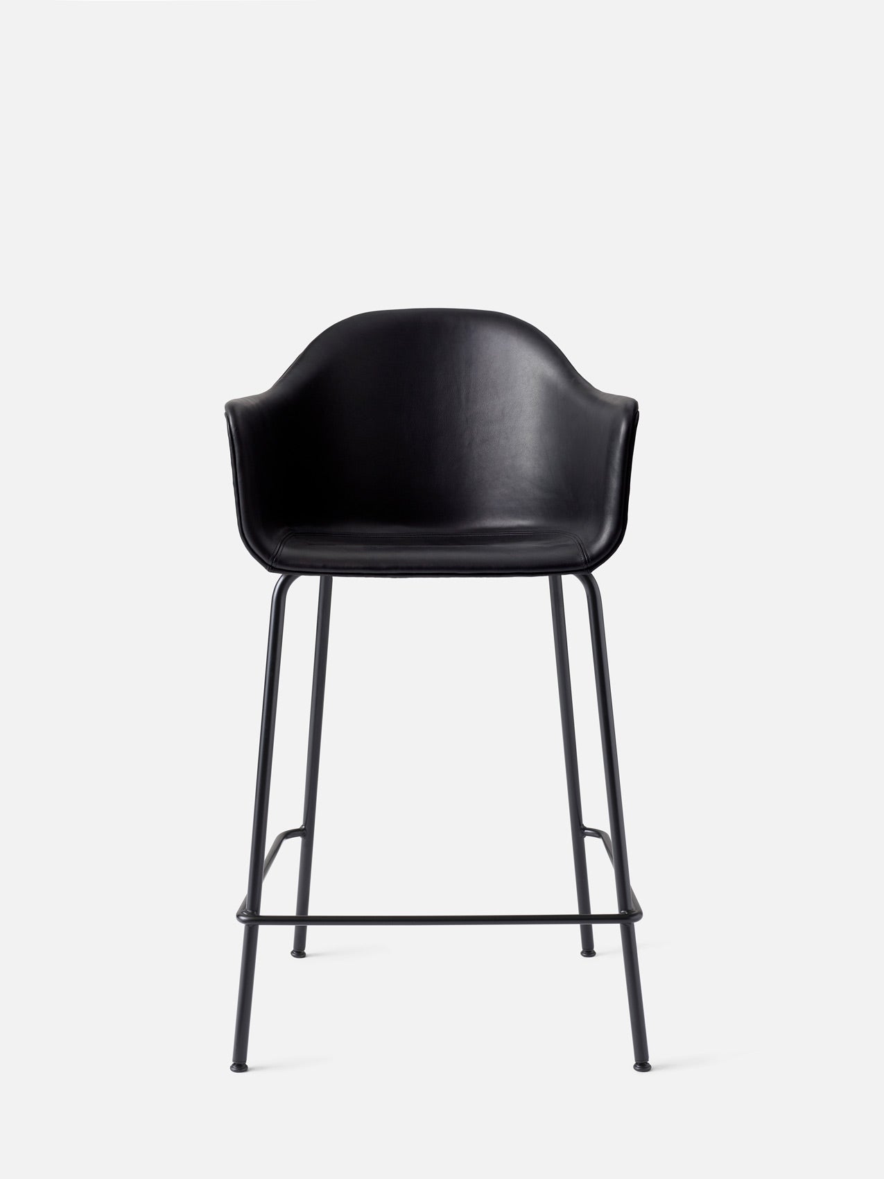 Harbour Arm Chair, Upholstered-Chair-Norm Architects-Counter Height (Seat 24.8in H)/Black Steel-0842 Black/Dakar-menu-minimalist-modern-danish-design-home-decor