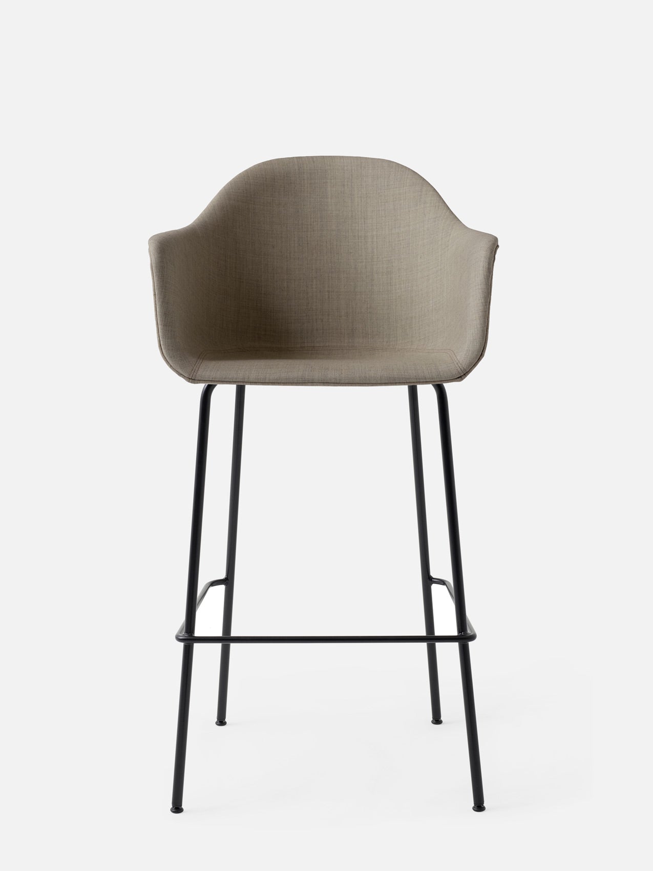 Harbour Arm Chair, Upholstered-Chair-Norm Architects-Bar Height (Seat 28.7in H)/Black Steel-233/Remix3-menu-minimalist-modern-danish-design-home-decor