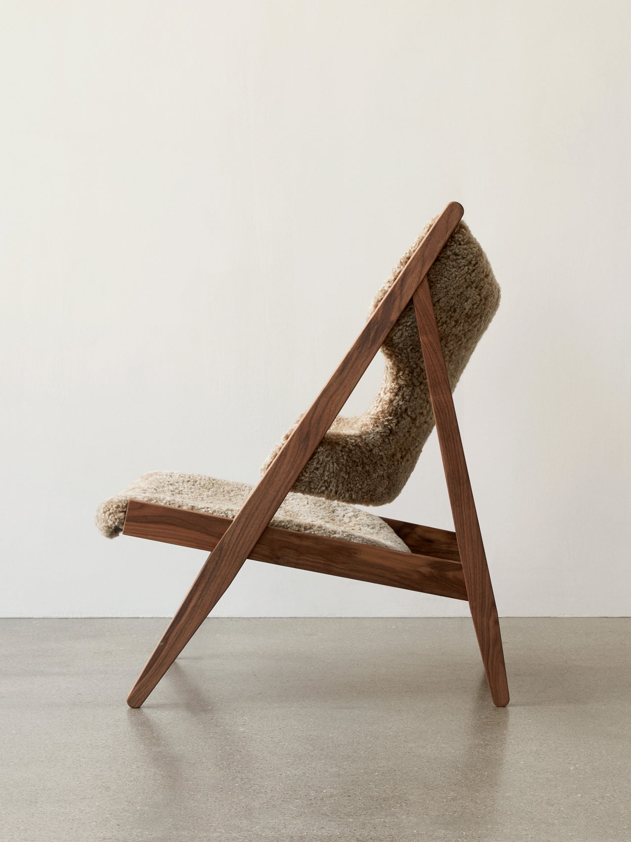 Knitting Chair, Sheepskin Upholstery-Lounge Chair-Ib Kofod-Larsen-menu-minimalist-modern-danish-design-home-decor