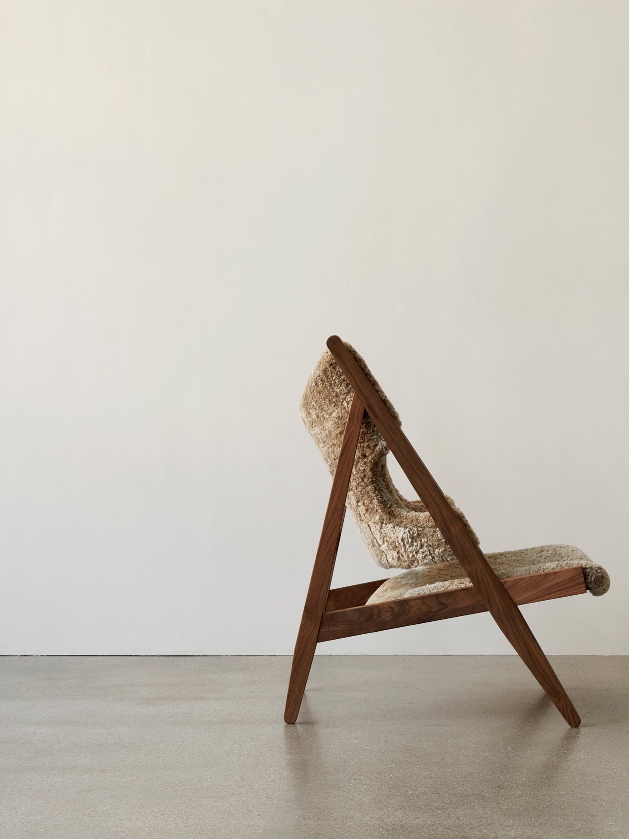 Knitting Chair, Sheepskin Upholstery-Lounge Chair-Ib Kofod-Larsen-menu-minimalist-modern-danish-design-home-decor
